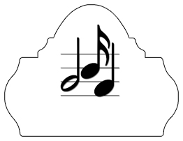 DARAY L 382 WT BK Music Notes White Black